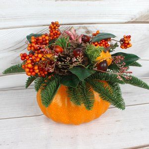 9" Orange Harvest Pumpkin Centerpiece Valerie Parr Hill